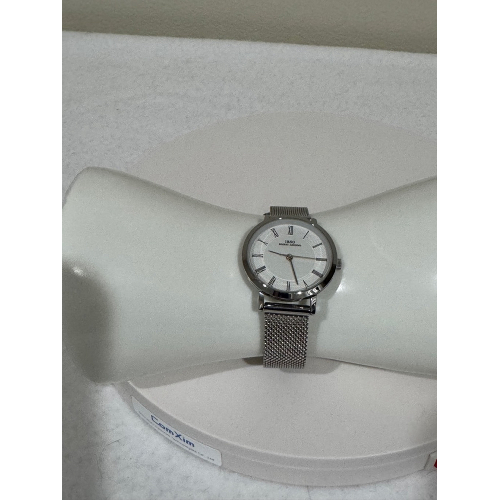 Women's IBSO Boerni Albisino Watch adjustable Silver mesh strap White dial